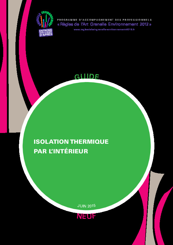 Guide RAGE : isolation thermique interieur en neuf – 2015-06